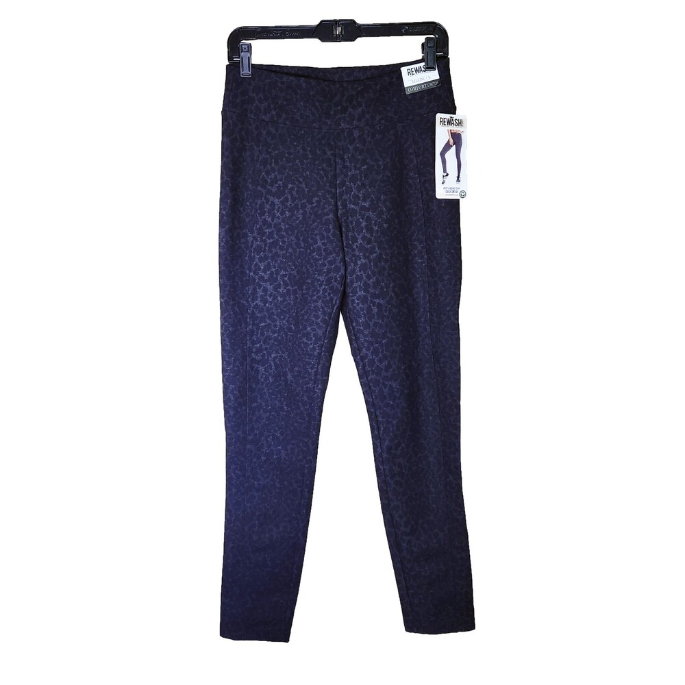 Rewash Leopard Print Black and Gray Comfort Stretch Legging